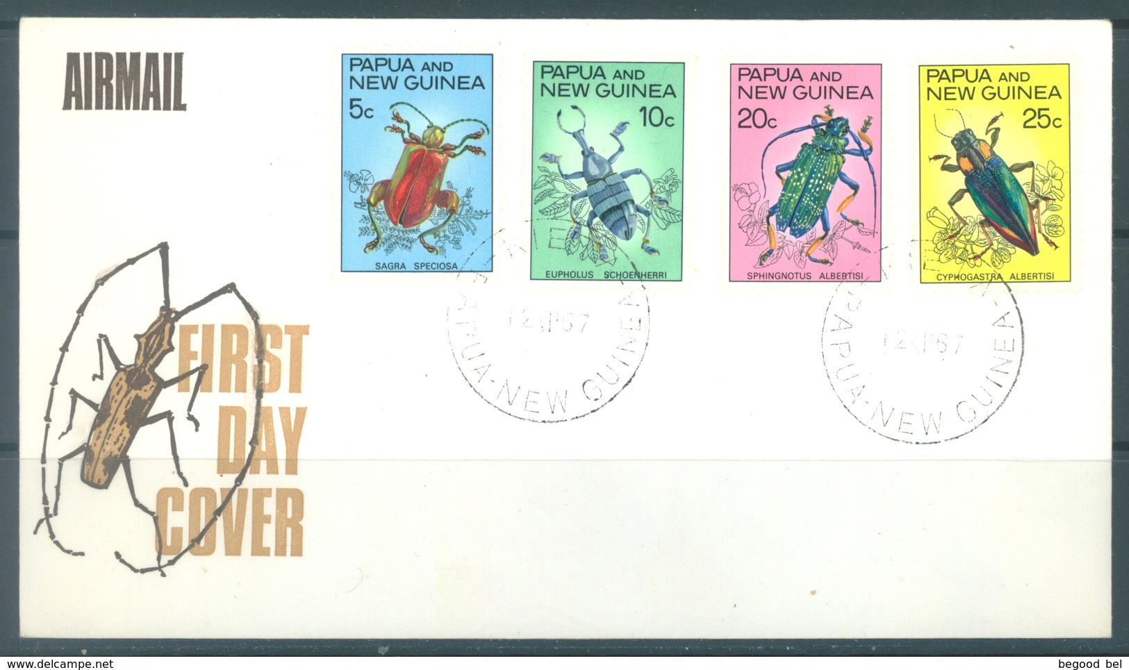 PAPUA NEW GUINEA - FDC  - 12.4.1967 - INSECT - Yv 110-113 -  Lot 17702 - Papua-Neuguinea