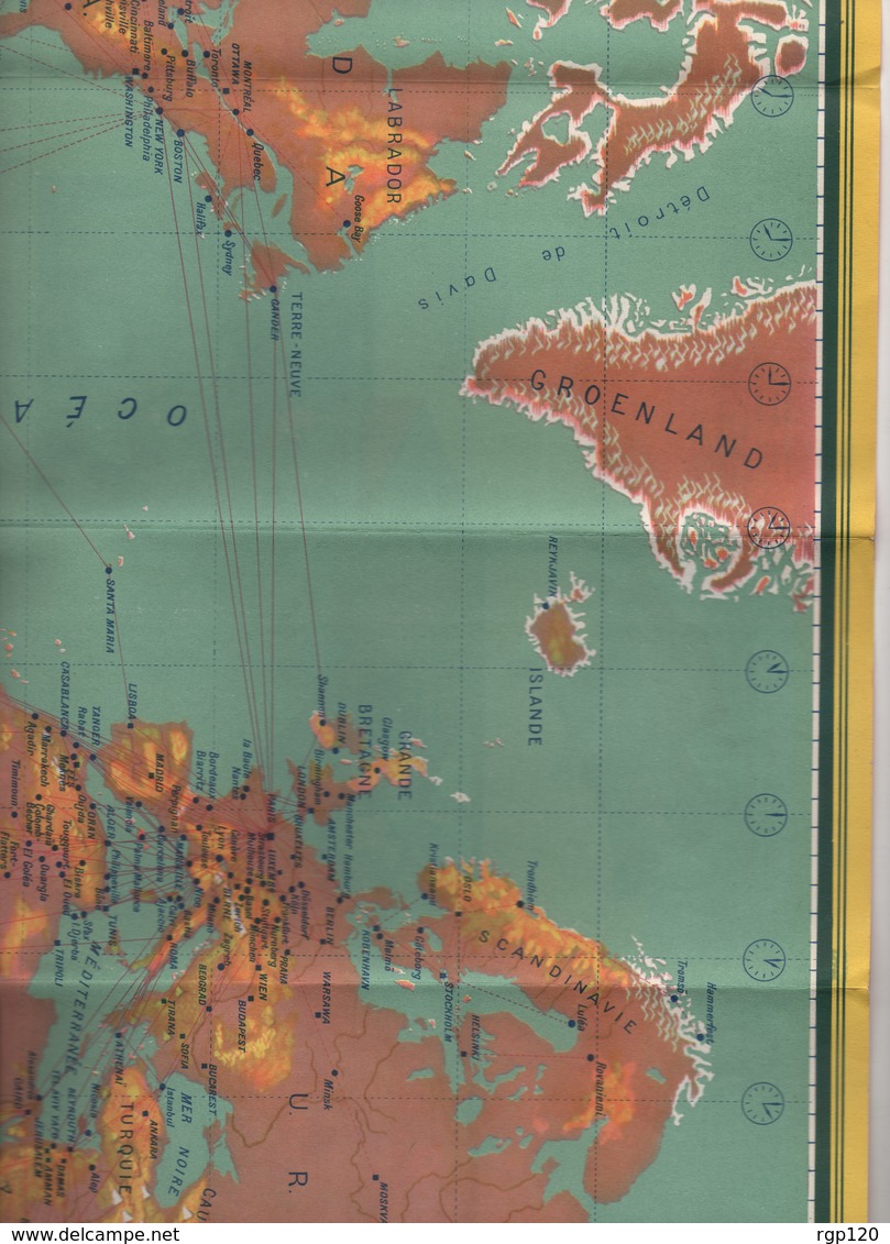 CARTE DU RESEAU AERIEN MONDIAL " AIR FRANCE " DE 1955 - - Autres & Non Classés