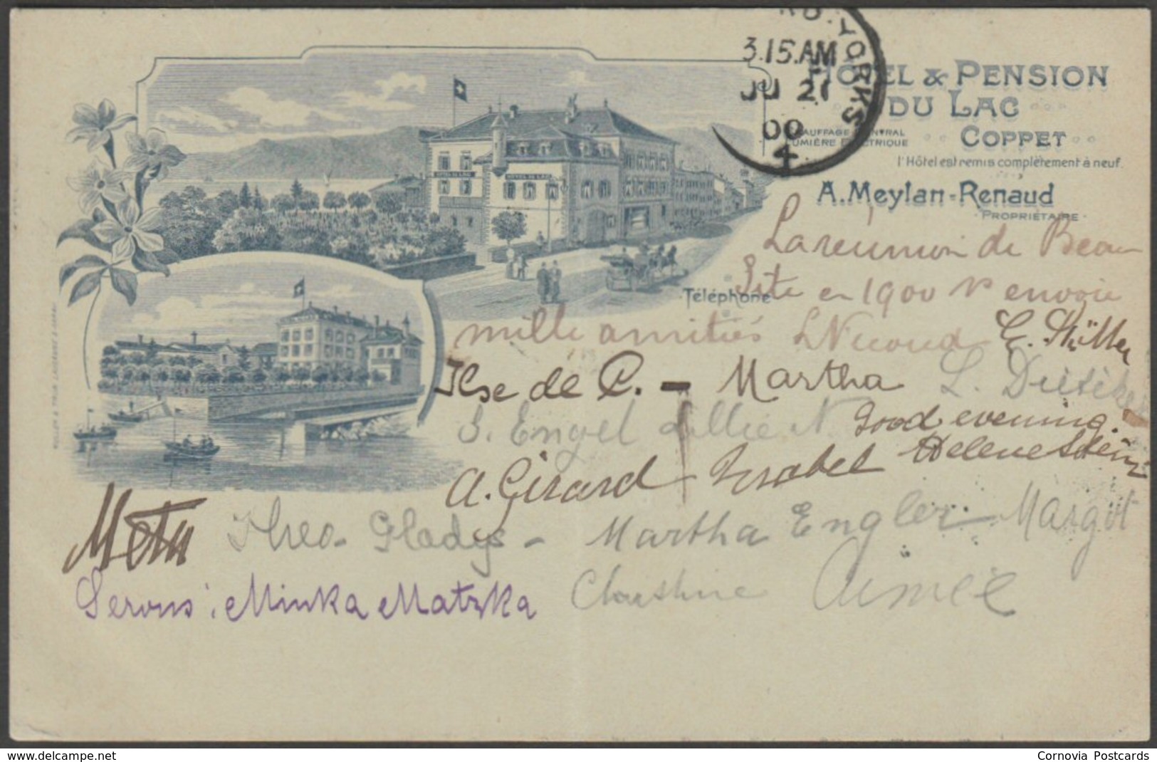 Hôtel & Pension Du Lac, Coppet, Vaud, 1900 - Muller & Trub U/B CPA - Coppet