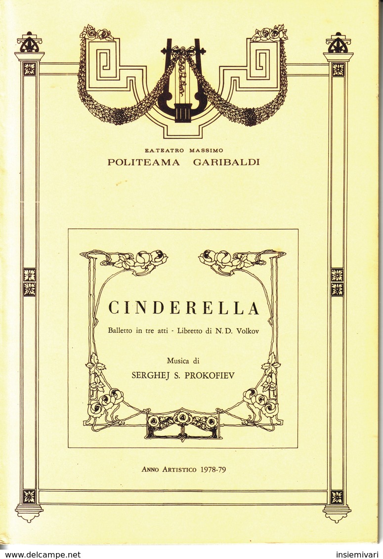 PALERMO,TEATRO MASSIMO,POLITEAMA GARIBALDI:CINDERELLA 1978-1979. - Altri & Non Classificati