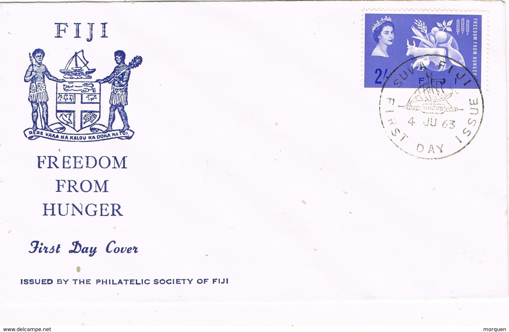 29472. Carta F.D.C. SUVA (Fiji) 1963. Freedom From Hunger - Fiji (1970-...)