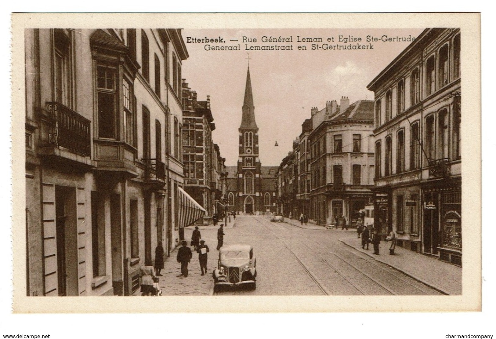 Etterbeek - Rue Général Leman Et Eglise Ste-Gertrude - Edit. P.I.B. - 2 Scans - Etterbeek