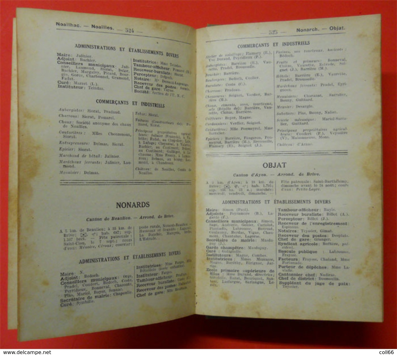 1931 Annuaire de La Corrèze (19) avec Plans Liste et noms Professions & villages Pubs éditeur Delmas 658 pages RARE