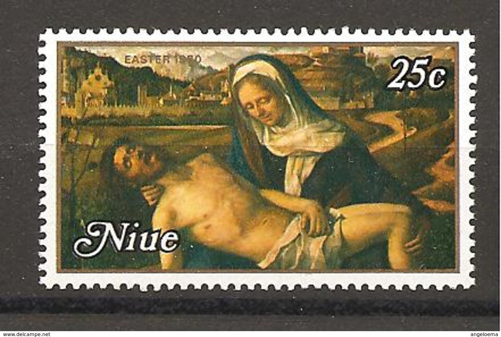 NIUE - 1980 GIOVANNI BELLINI Pietà Martinengo (Gallerie Accademia, Venezia) 25c  Nuovo** MNH - Religione