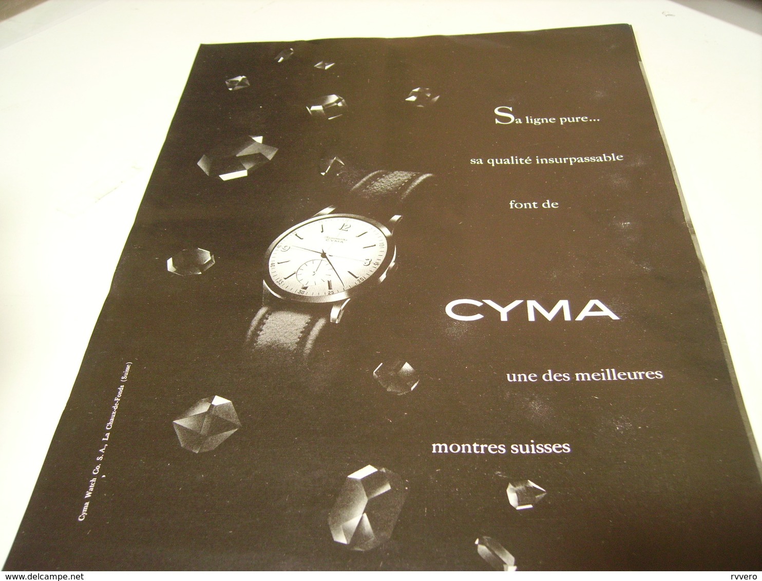 ANCIENNE PUBLICITE MONTRE  CYMA 1952 - Autres & Non Classés