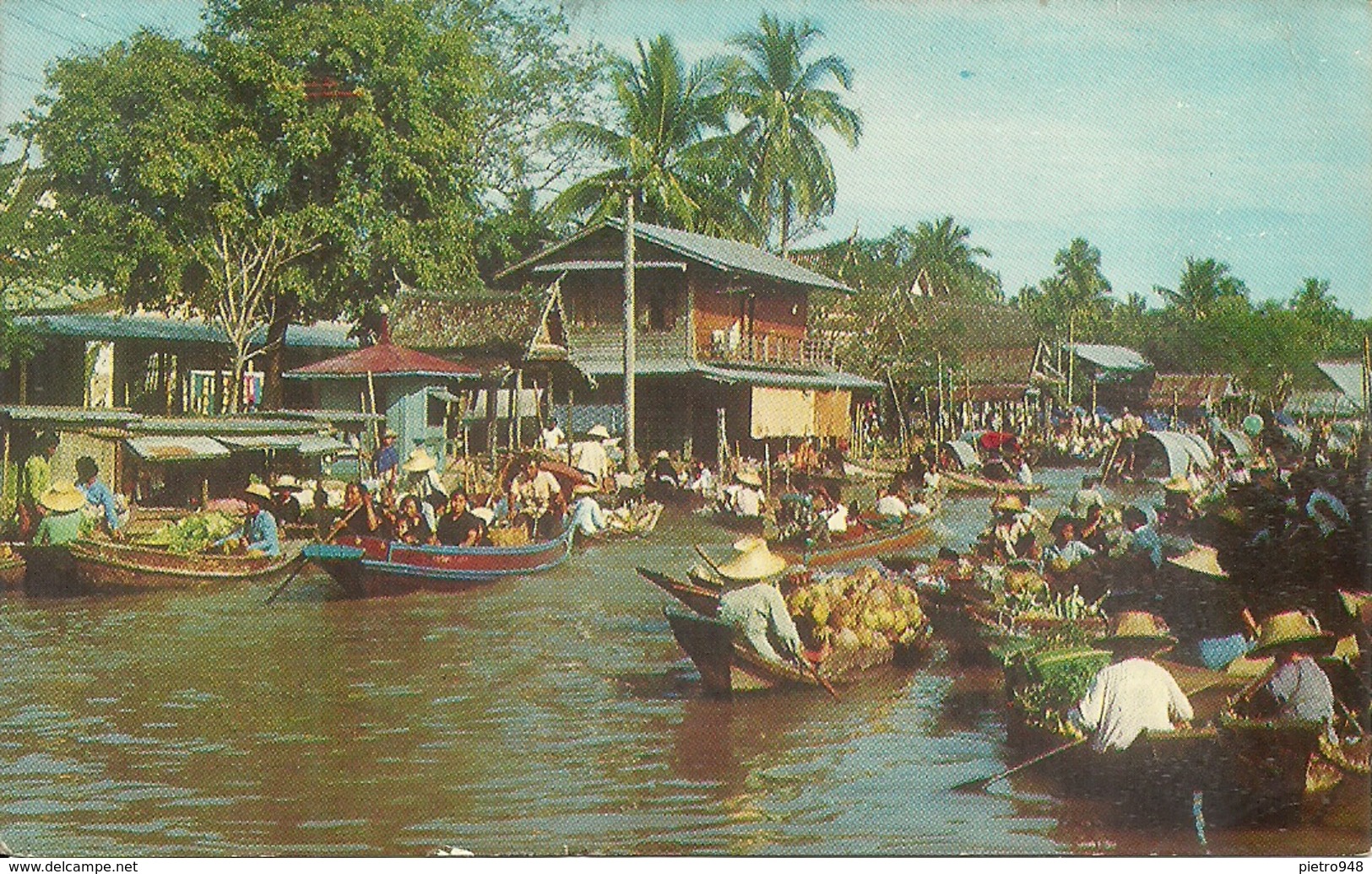 Bangkok (Thailand) Floating Market, Caratteristico Mercato Sulle Barche - Tailandia