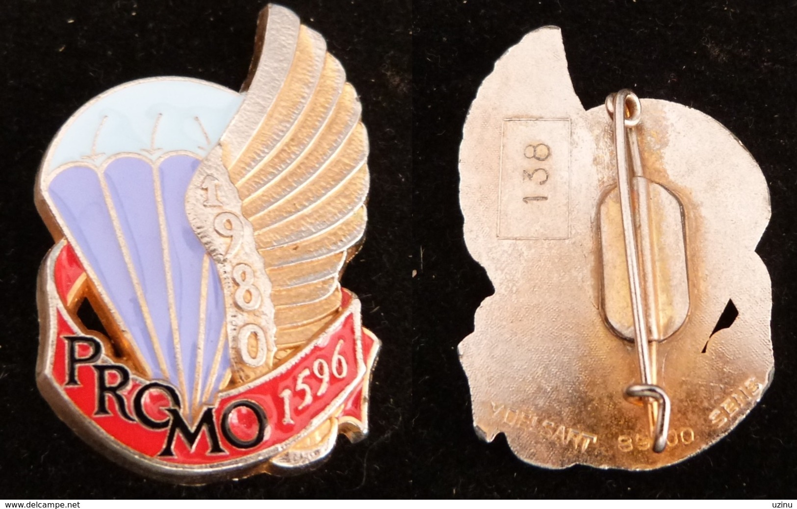 INSIGNE PROMOTION PARACHUTISTE 1596 ETAP 1980 NUMEROTE - Armée De Terre