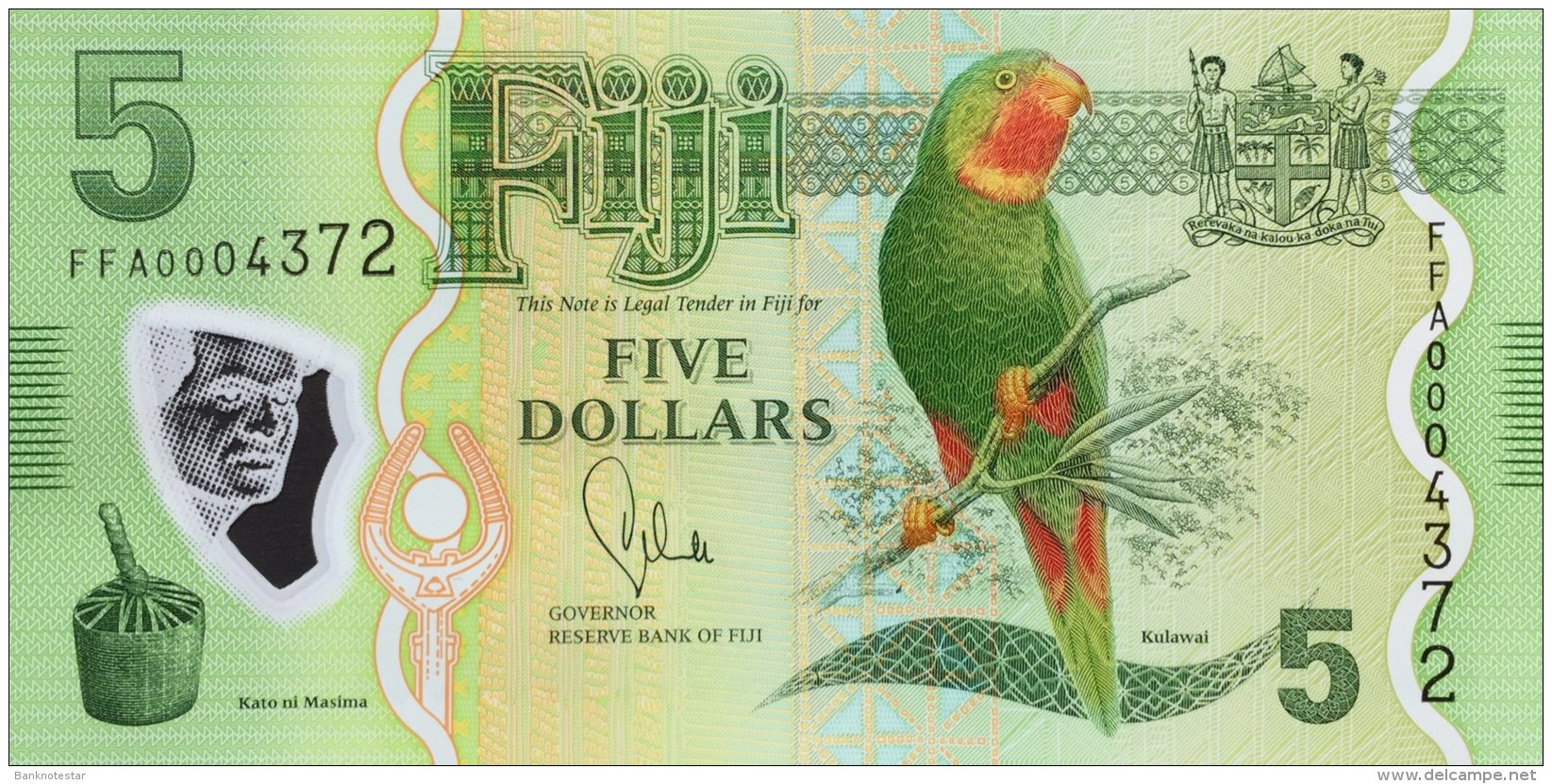 Fiji 5 Dollars, P-115 (2013) - UNC - Fidji