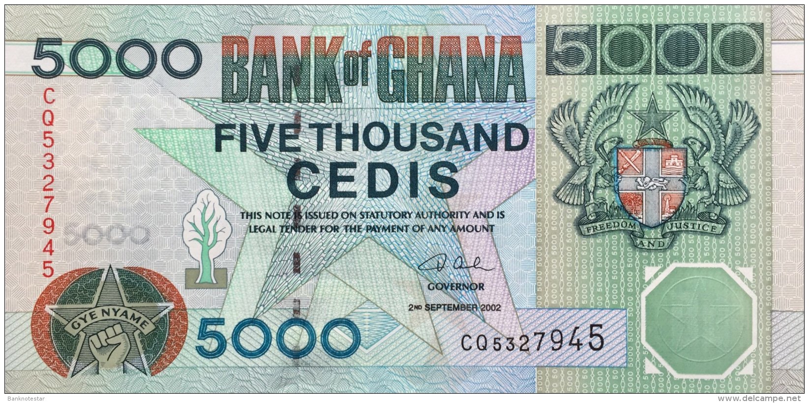 Ghana 5.000 Cedis, P-34h (2.9.2002) - UNC - Ghana