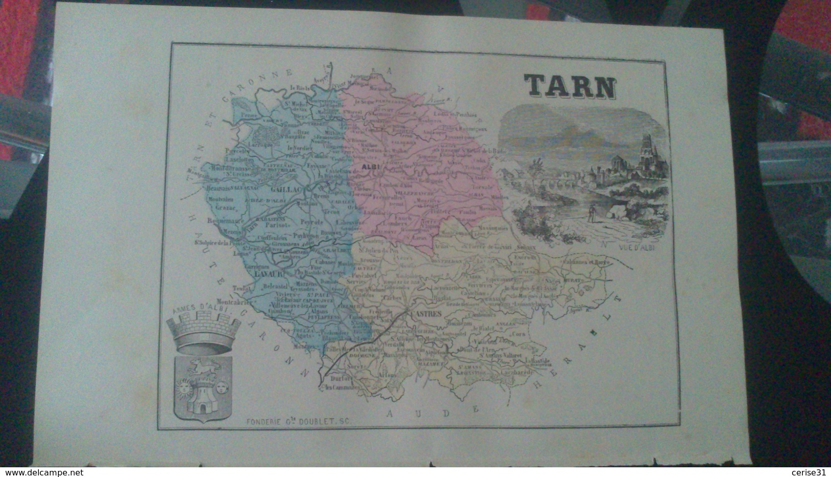 Affiche (gravure) - Carte DU TARN - Manifesti