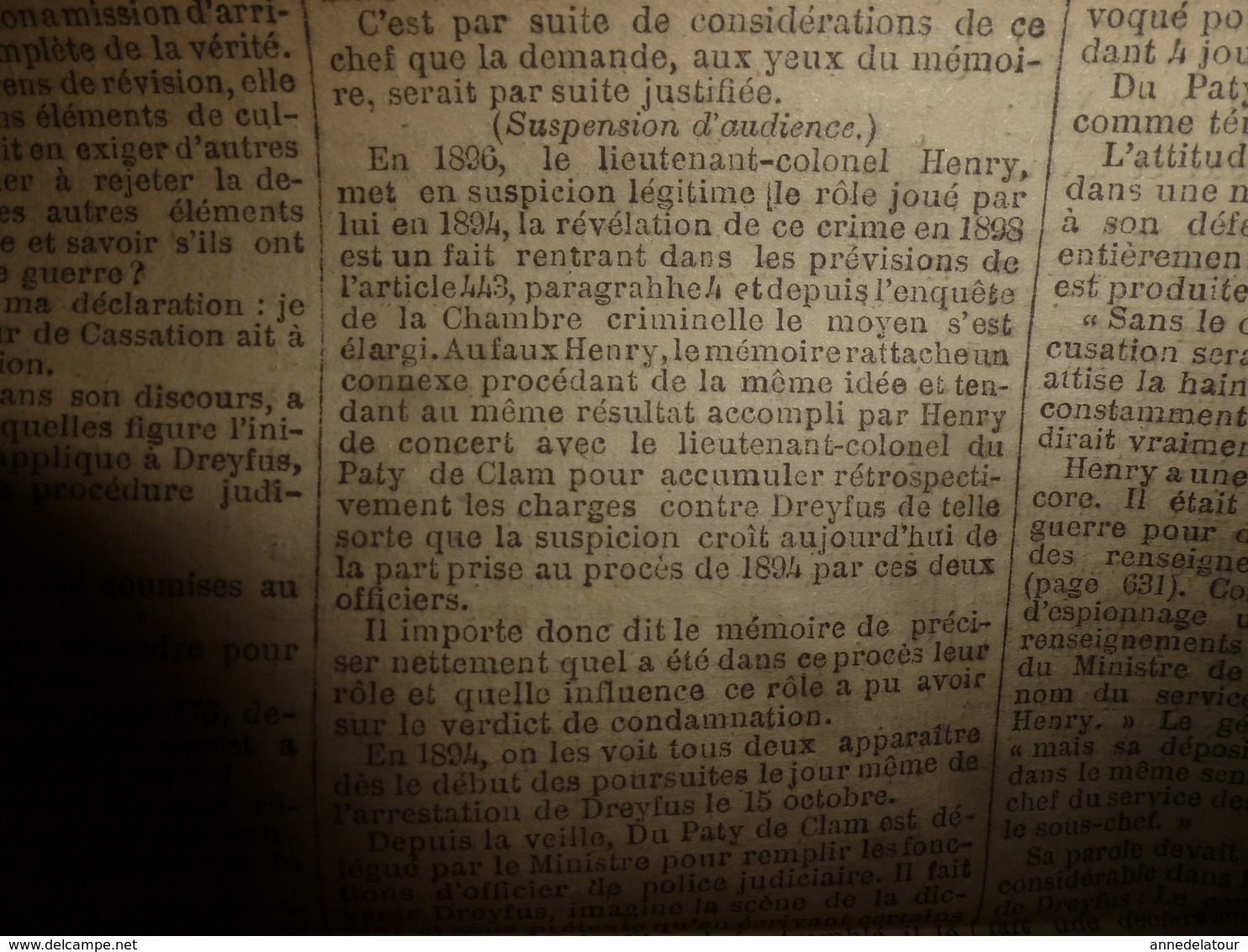 1889 La Lanterne : Toute l'audience de la Cour de Cassation du Lundi 29 mai sur l' AFFAIRE DREYFUS