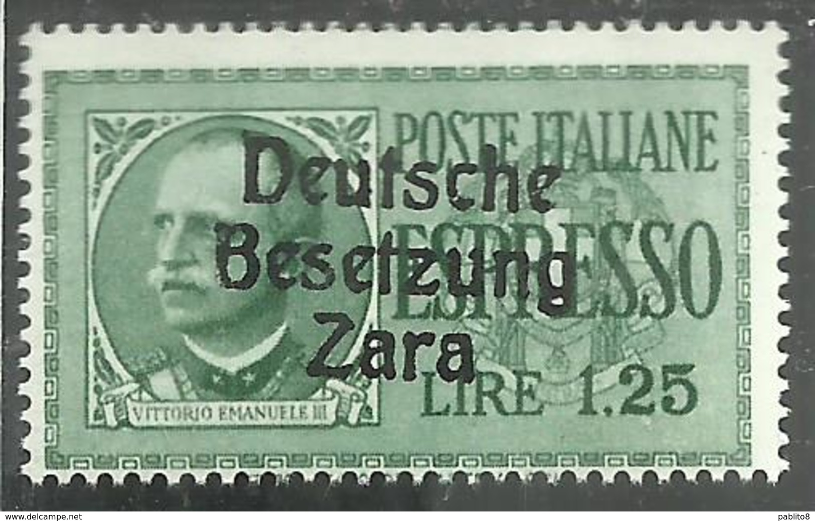 ZARA OCCUPAZIONE TEDESCA GERMAN OCCUPATION 1943 ESPRESSO SPECIAL DELIVERY LIRE 1,25 MNH - German Occ.: Zara