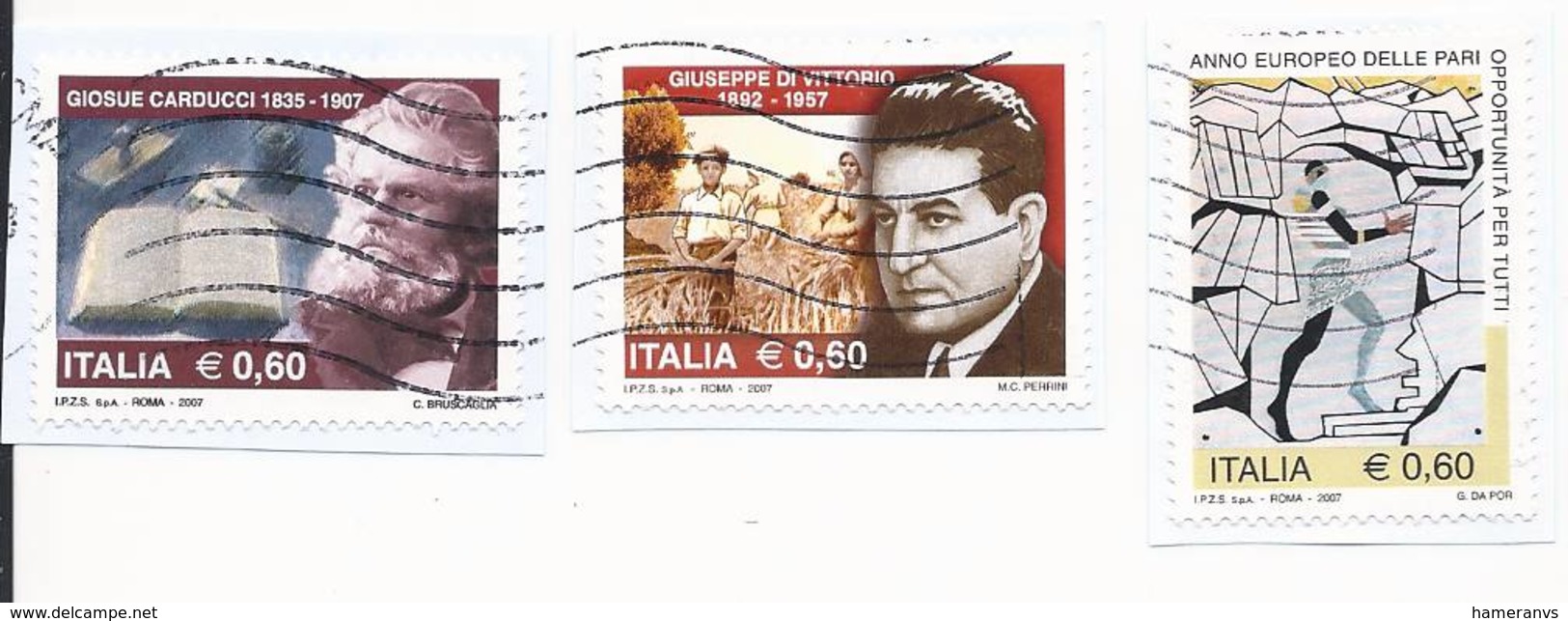 Lotto 8 Usati Differenti Anno 2007 (3Pz.) E 2006 (5Pz.) - Su Frammento - Used Lot Italy - 2011-20: Usati