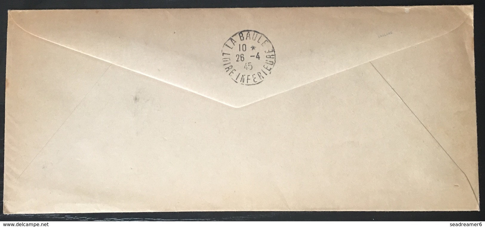 France ILOT DE SAINT NAZAIRE / POCHE DE L'ATLANTIQUE - 1945 - ENVELOPPE RECOMMANDEE Du Pouliguen - Francobolli Di Guerra