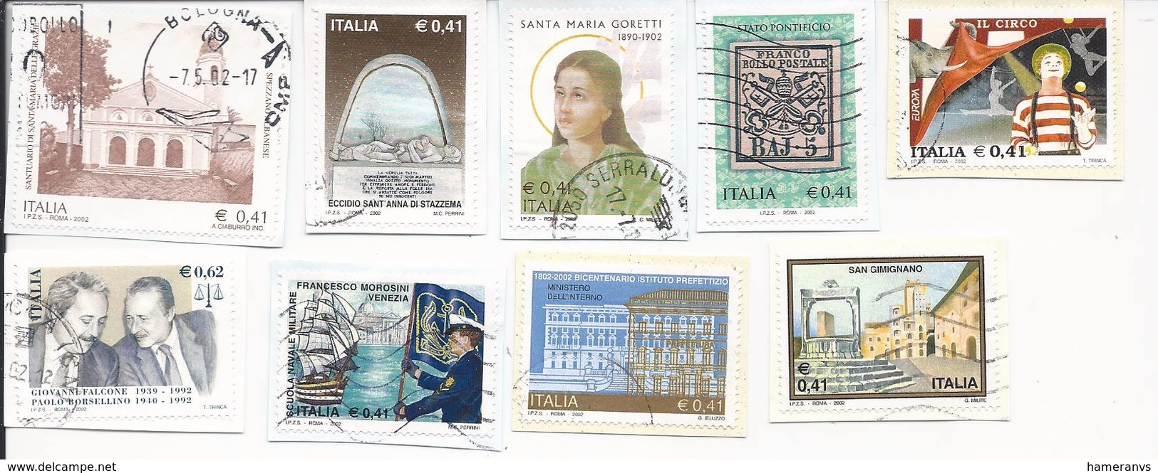 Lotto 18 Usati Differenti Anno 2003 (3PZ) 2002 (9Pz.) E 2001 (6Pz.) - Su Frammento - Used Lot Italy - 2011-20: Oblitérés