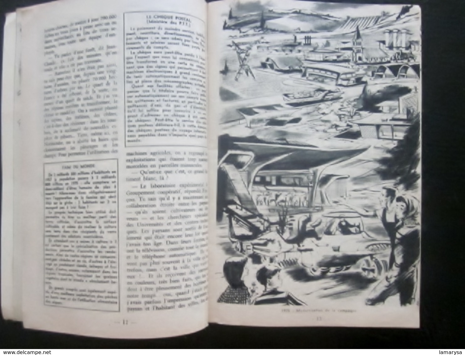 1957 Jeunes Années Magazine De L’ Écolier Et De L' Écolière Ecole Revue Vintage Français Quelle Sera Ta Vie En 1975 ? - Otros & Sin Clasificación