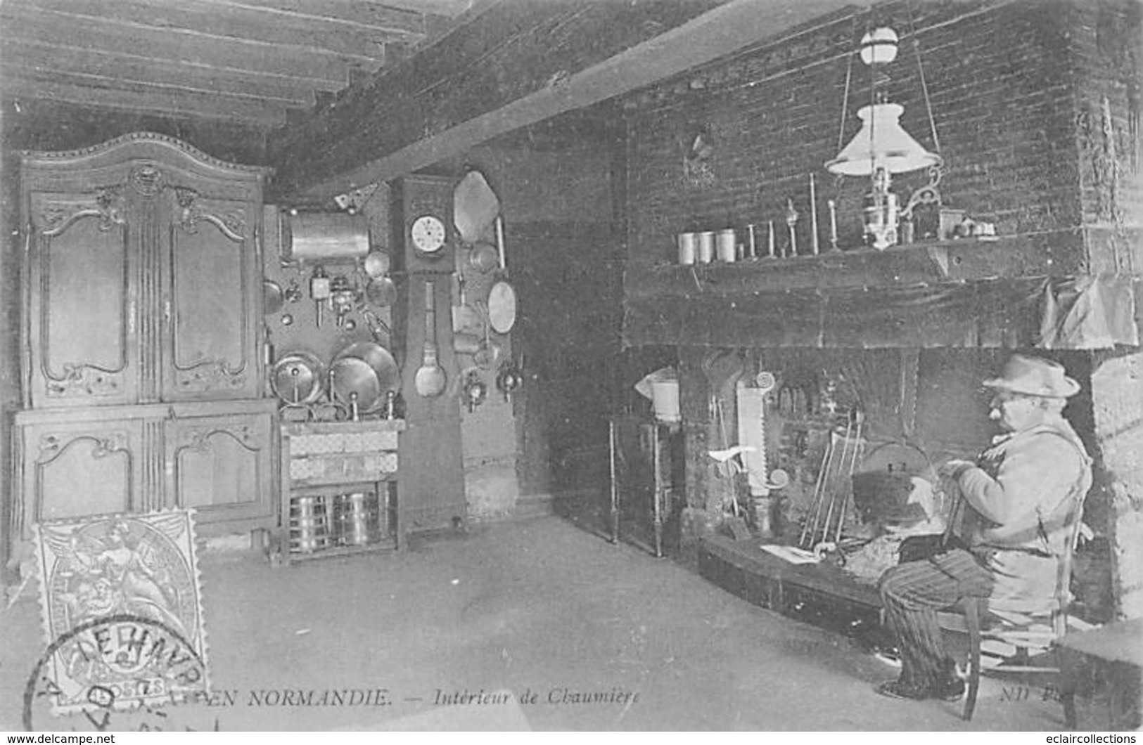 Thème Publicité Ou Vue: Cuisine. Cheminée.Arts De La Table  76 Normandie    Intérieur D'une Habitation   (voir Scan) - Autres & Non Classés