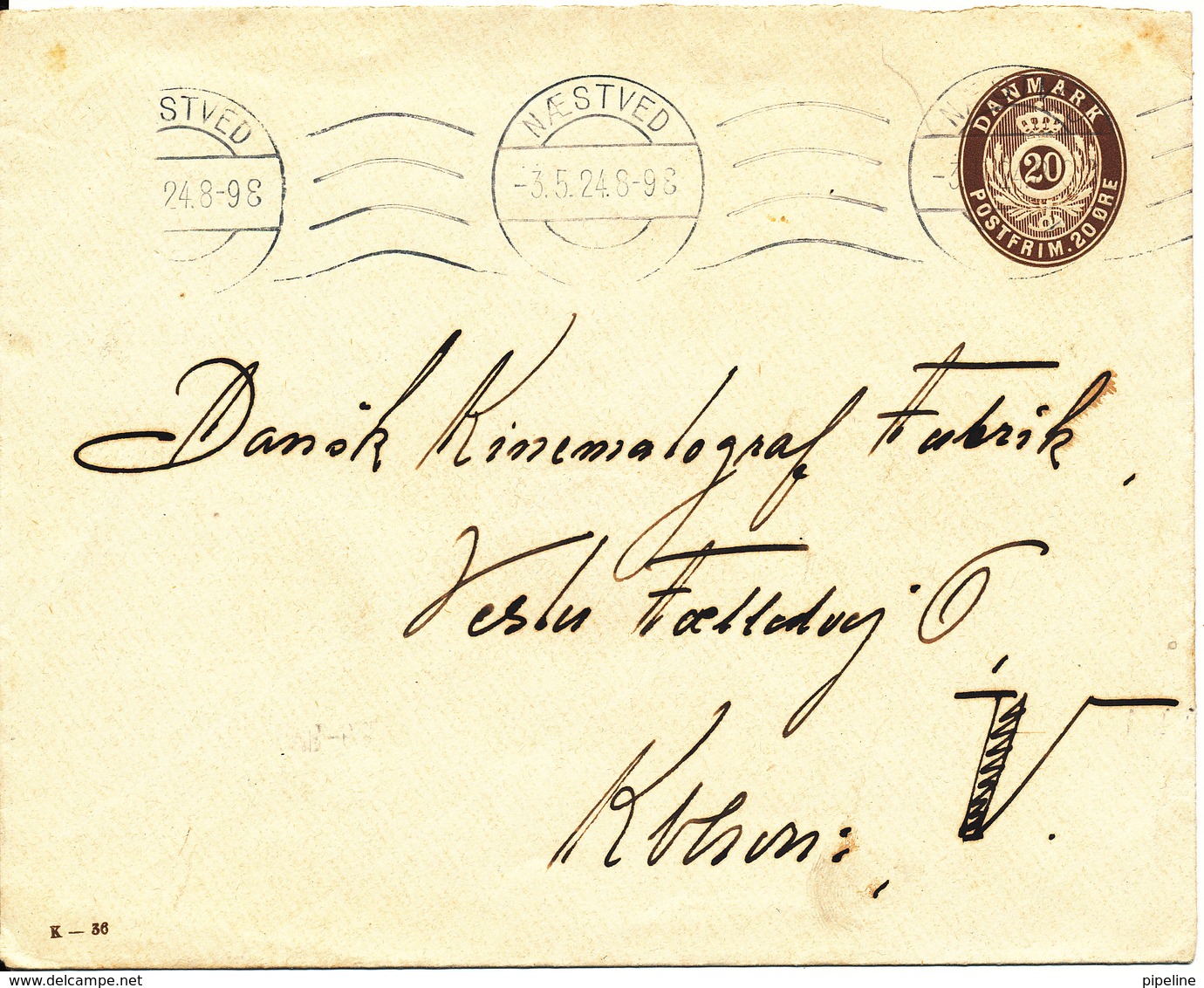 Denmark Postal Stationery Cover Naestved 3-5-1924 (the Flap On The Backside Of The Cover Is Missing) - Entiers Postaux