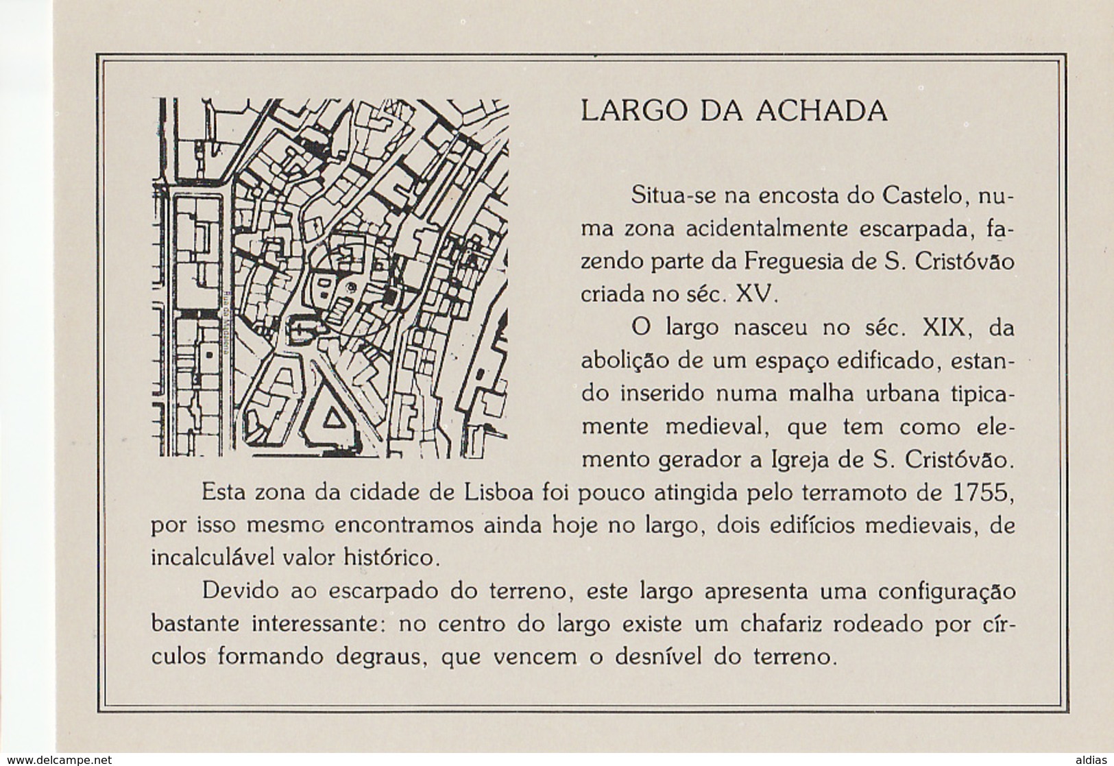 Portugal - Lisboa - Largo Da Achada - 8 Postais Com Envelope - Planta E Localização (1987) - Lisboa