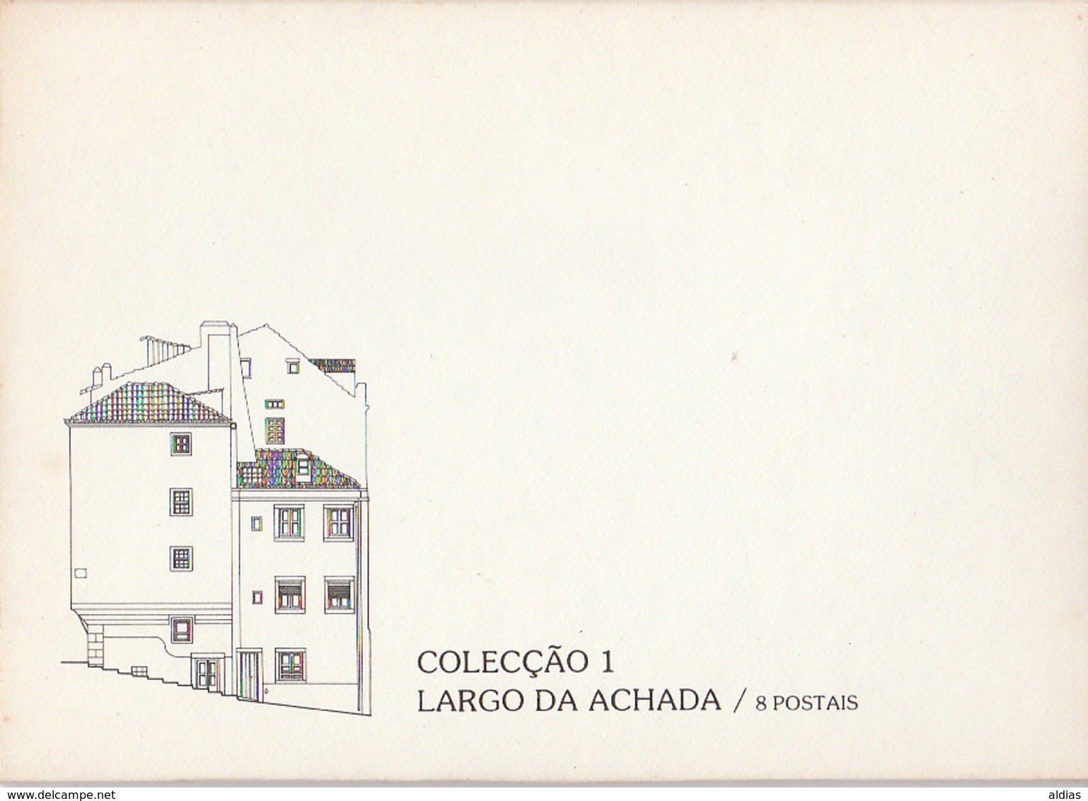 Portugal - Lisboa - Largo da Achada - 8 Postais com envelope - Planta e localização (1987)