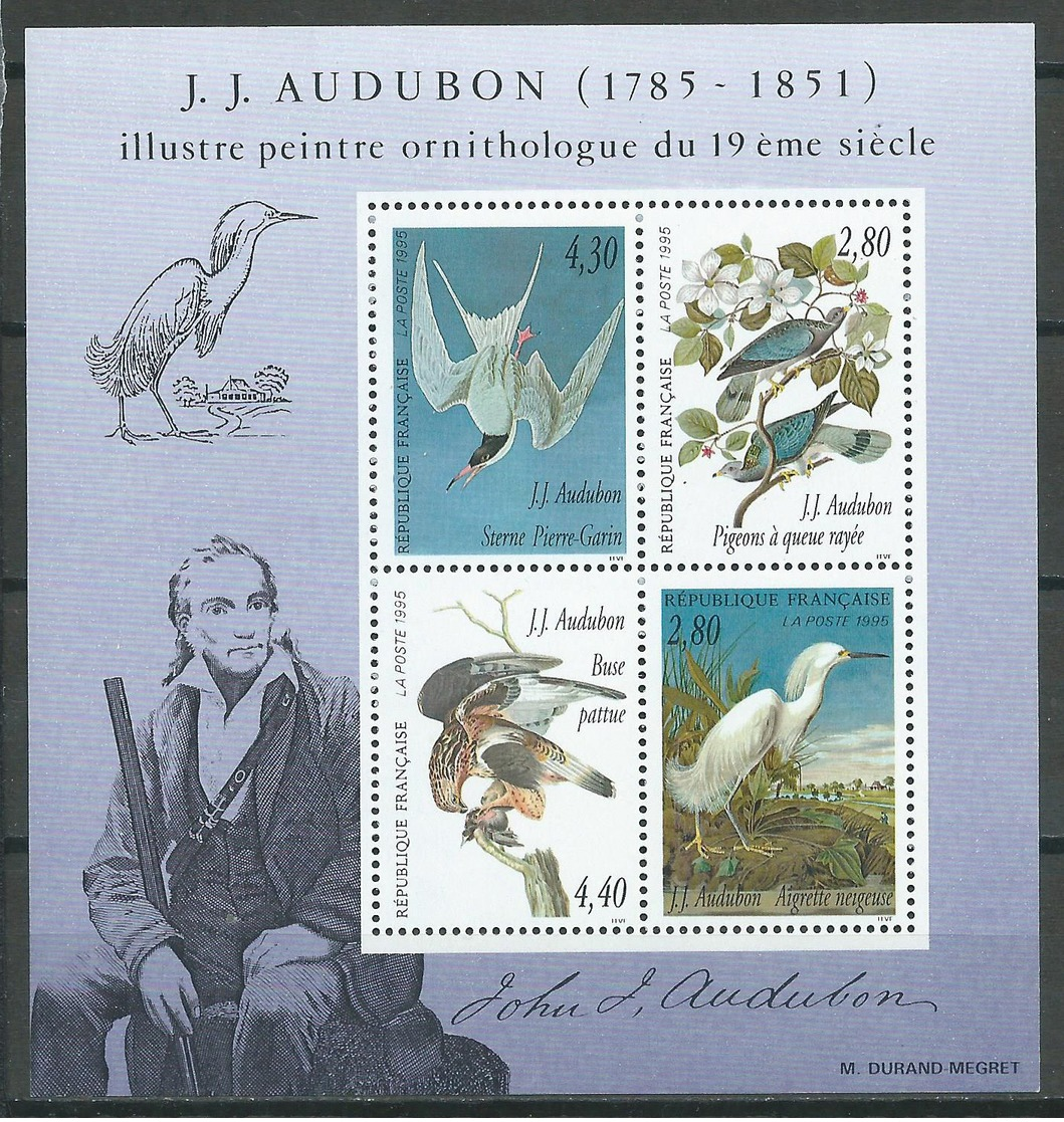 France Bloc-feuillet YT N°18 Les Oiseaux De J.J. Audubon Neuf ** - Mint/Hinged