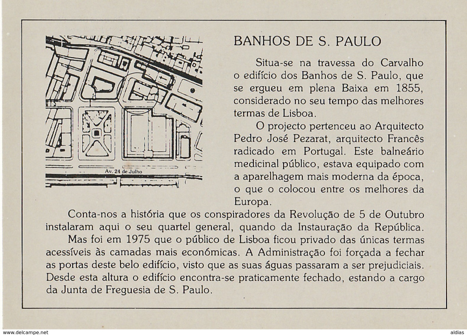 Portugal - Lisboa - Banhos De S. Paulo - 6 Postais Com Envelope - Planta E Localização (1987) - Lisboa