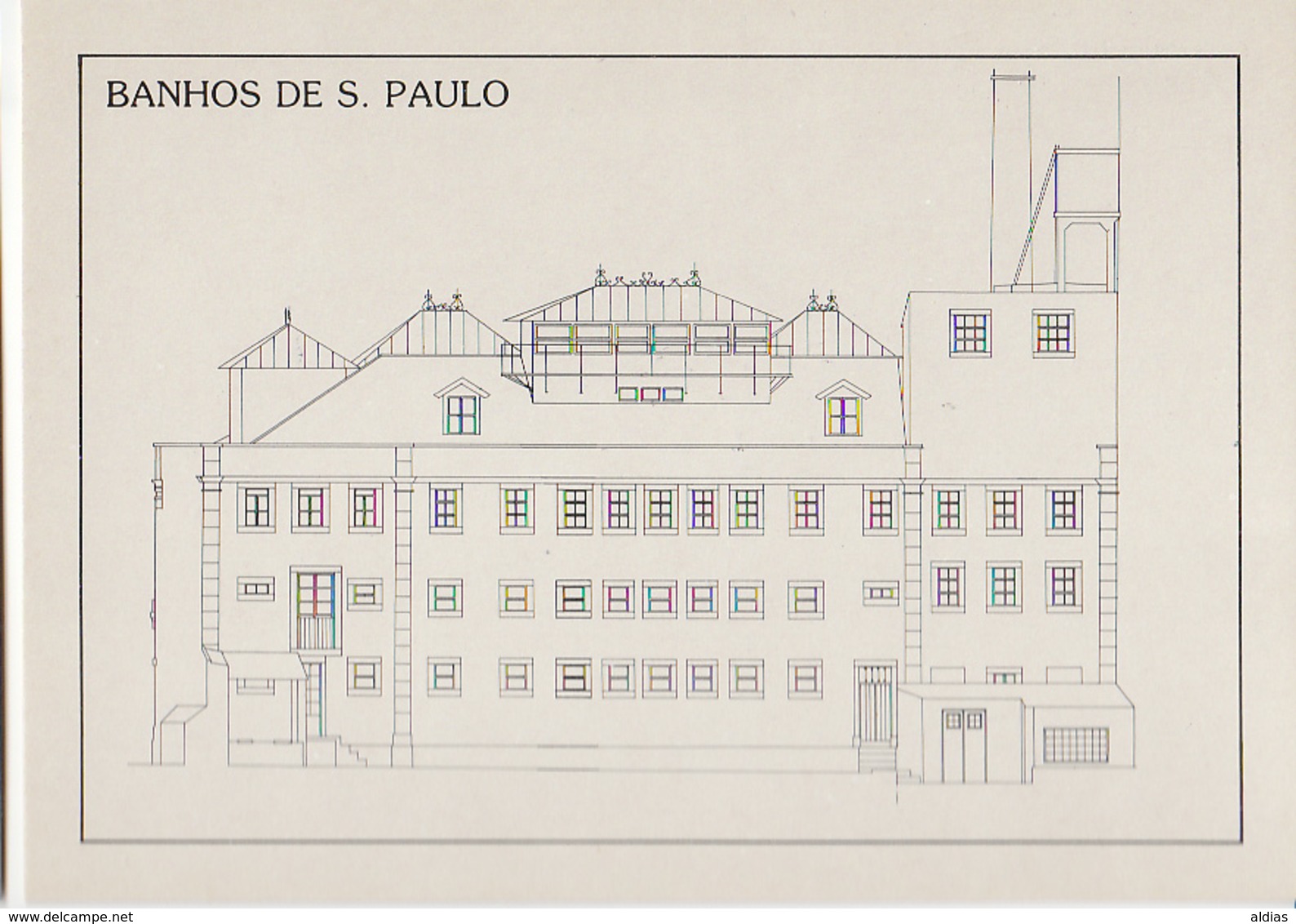 Portugal - Lisboa - Banhos de S. Paulo - 6 Postais com envelope - Planta e localização (1987)