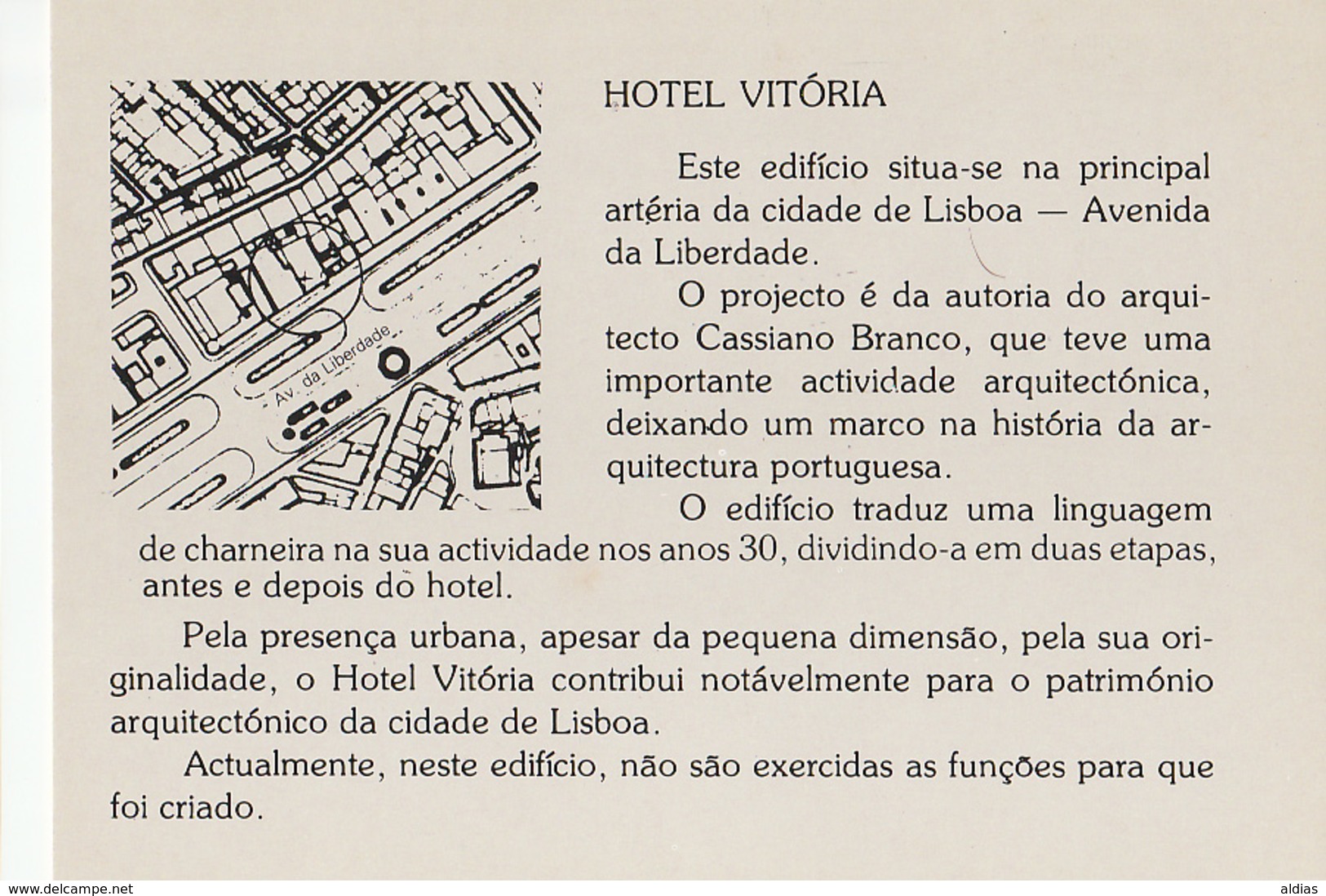 Portugal - Lisboa - Hotel Vitória - 4 Postais Com Envelope - Planta E Localização (1987) - Lisboa