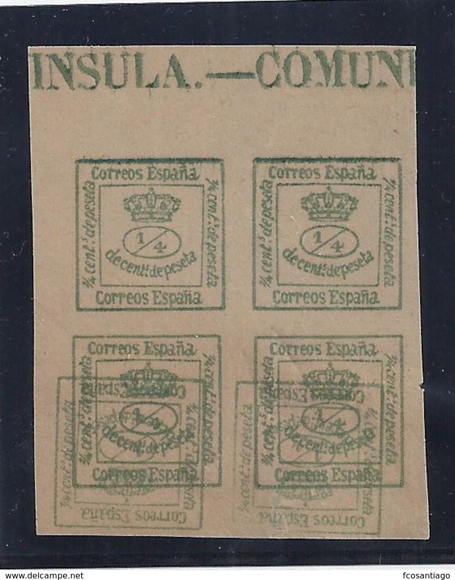 ESPAÑA 1876 - Edifil #173 "Sobreimpresion Doble" - (sin Goma) (*) - Unused Stamps