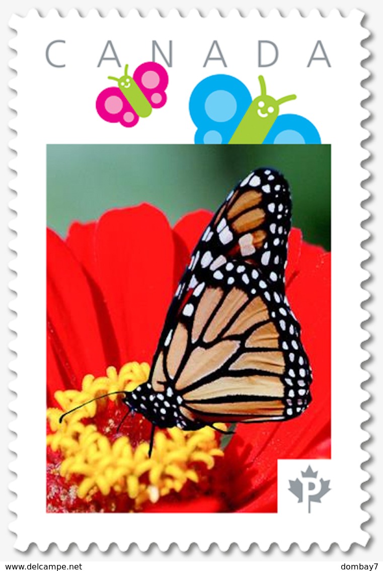 Monarch BUTTERFLY = Personalized Picture Postage Stamp, MNH Canada 2018 [p18-07s18] - Farfalle