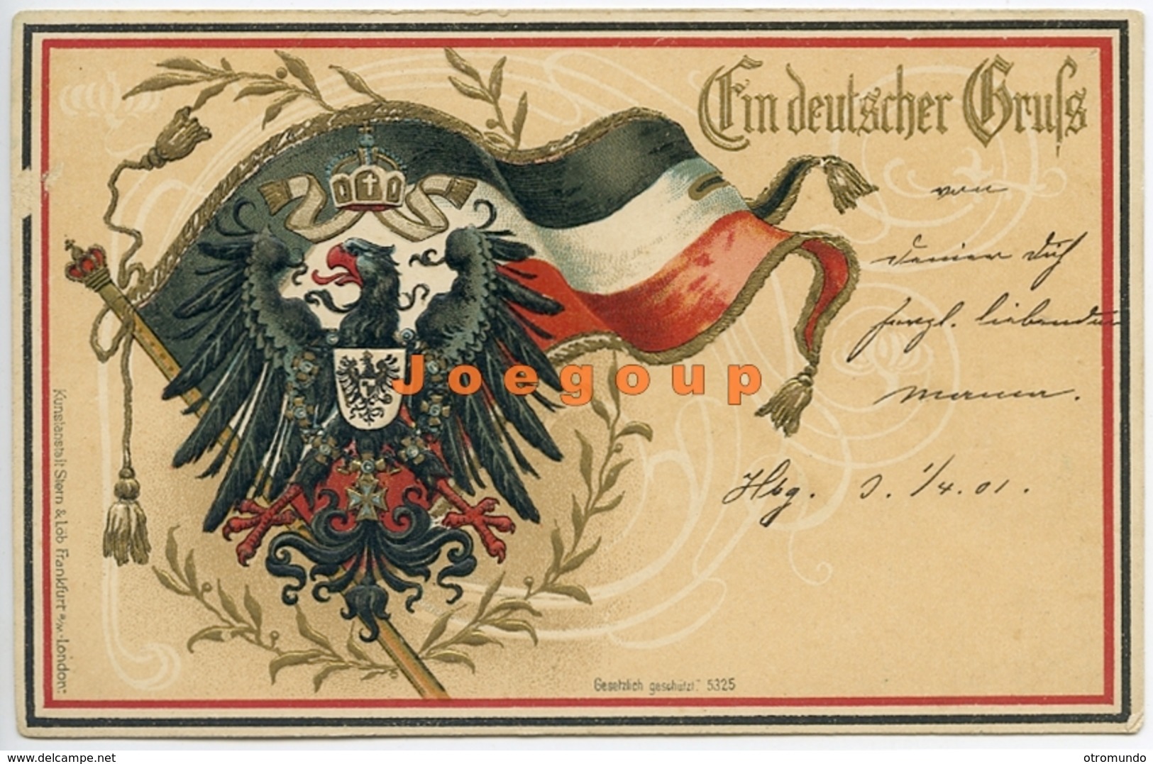 Postkarte Heraldik Deutscher Gruss Deutschland 1901 - Souvenir De...
