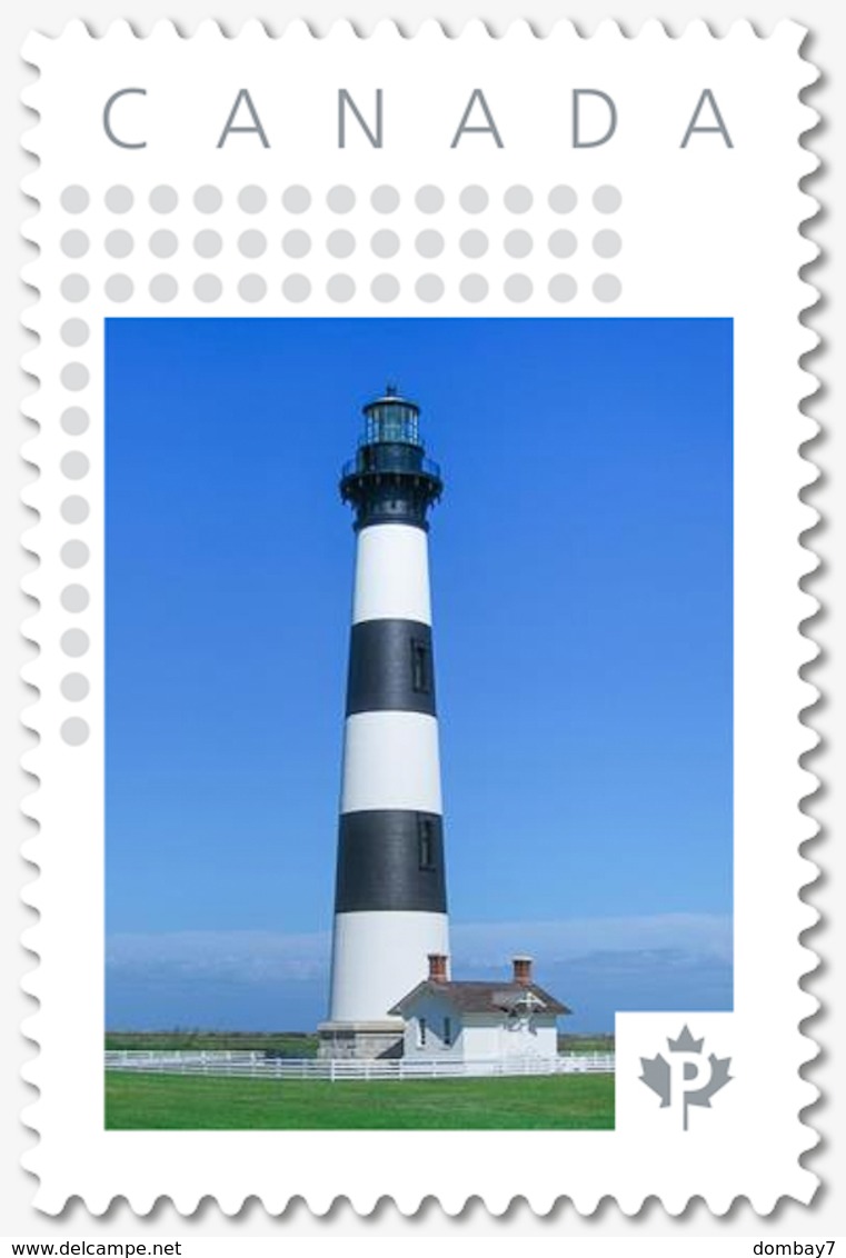 LIGHTHOUSE, B&w = Personalized Picture Postage Stamp, MNH Canada 2018 [p18-07s25] - Lighthouses