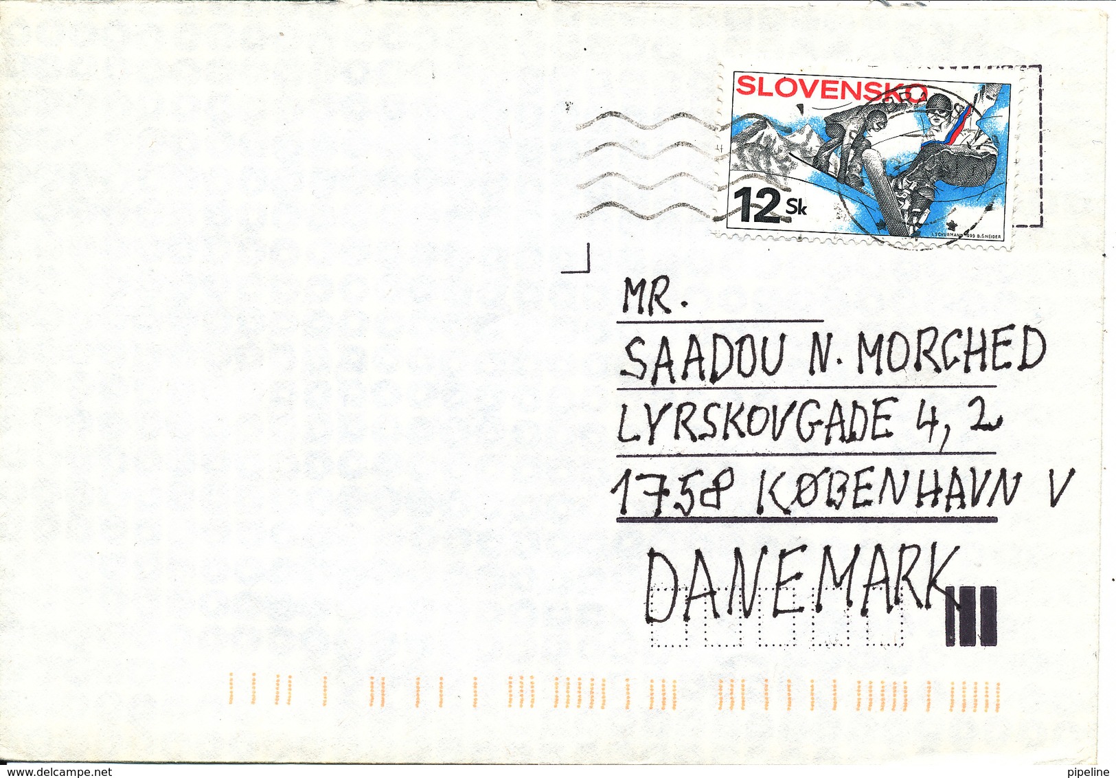 Slovakia Cover Sent To Denmark 1999 - Covers & Documents