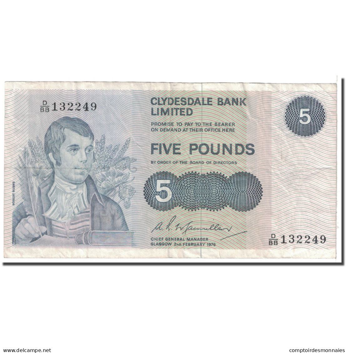 Billet, Scotland, 5 Pounds, 1976, 1976-02-02, KM:205c, TB+ - 5 Pounds