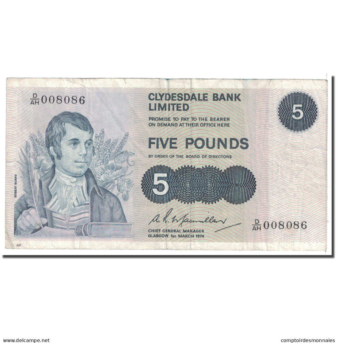 Billet, Scotland, 5 Pounds, 1974, 1974-03-01, KM:205c, TB - 5 Pounds