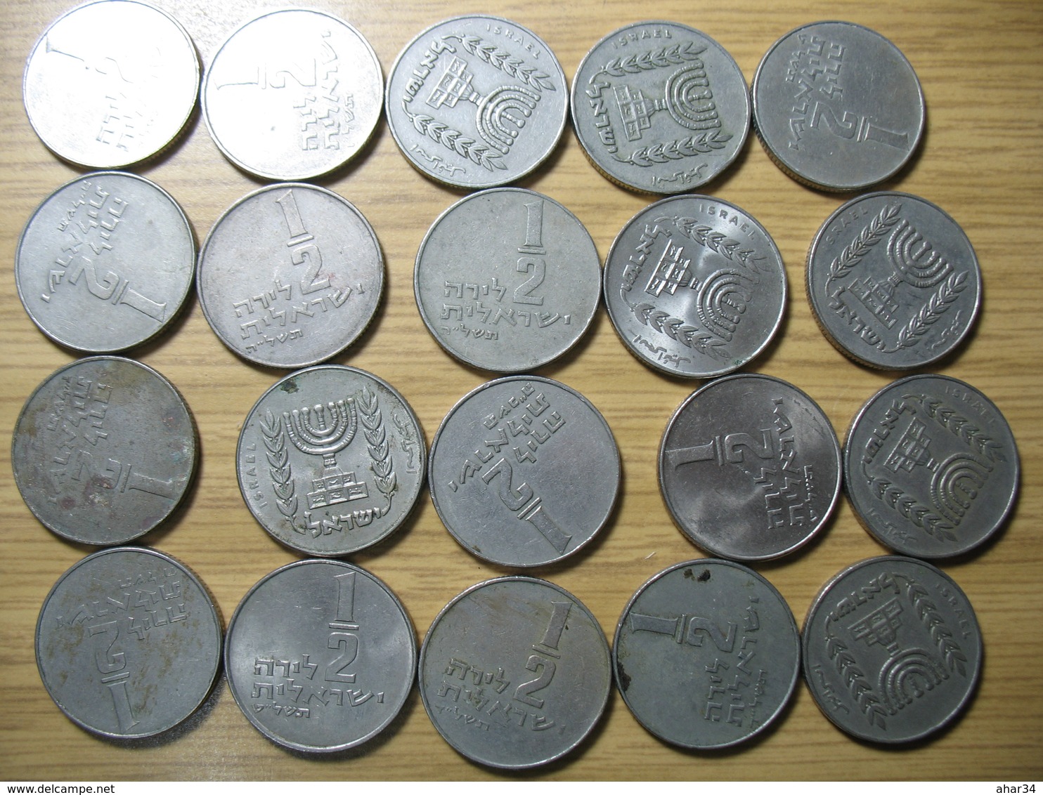 ISRAEL HALF LIRA LOT OF 20 PIECES FROM THE BAG - Israel