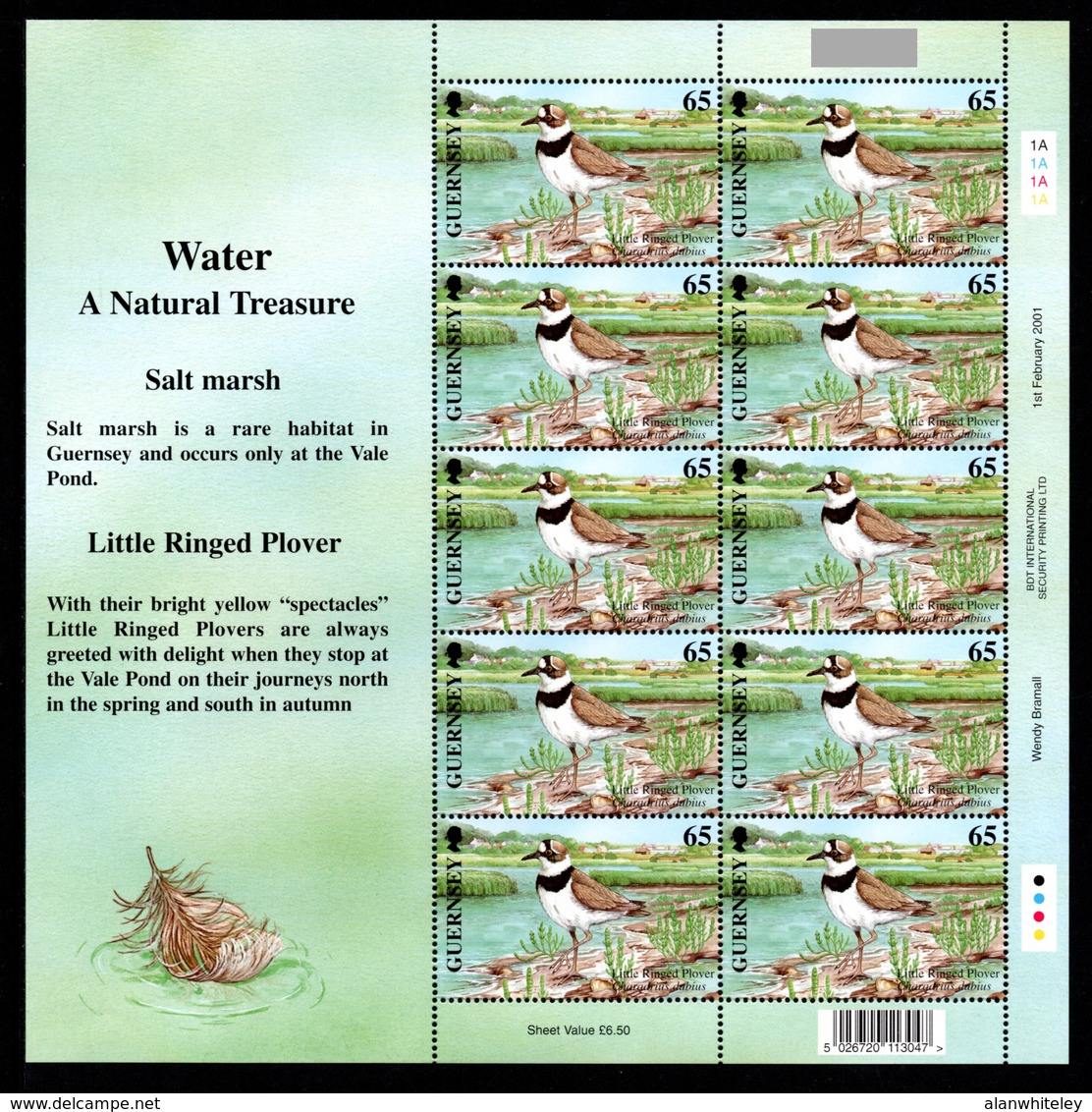 GUERNSEY 2001 EUROPA/Water Birds: Set Of 4 Sheets UM/MNH - Guernsey
