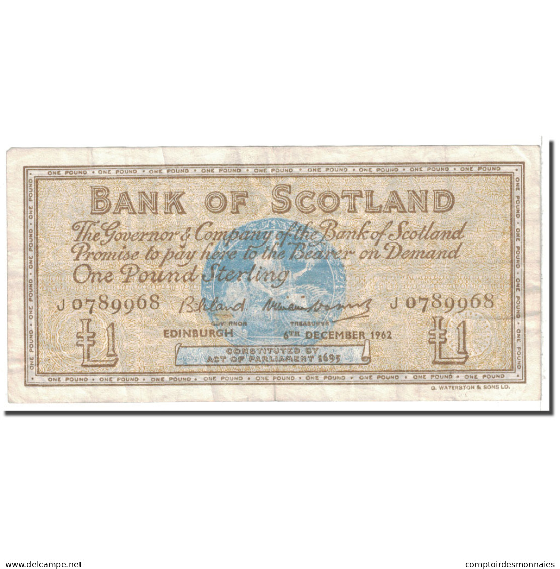 Billet, Scotland, 1 Pound, 1962, 1962-12-06, KM:102a, TB+ - 1 Pound