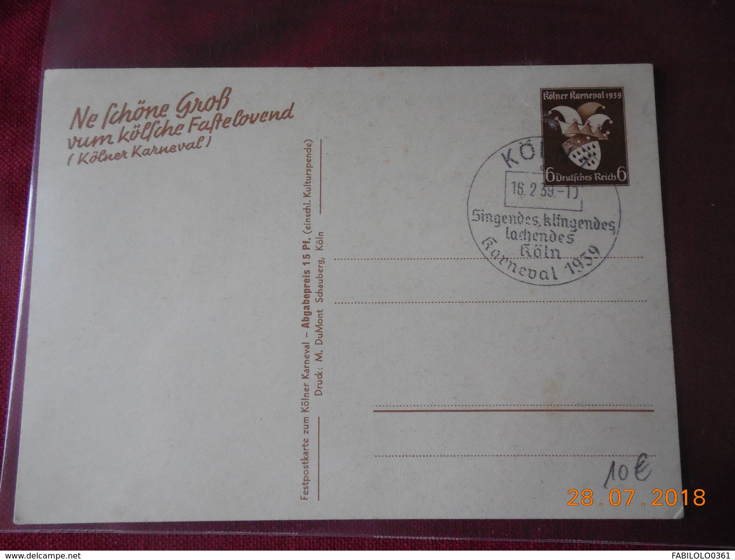 Carte Entier Postal 1939 Reich Allemand - Briefe U. Dokumente