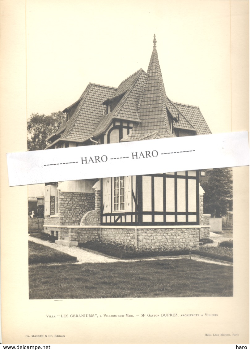 VILLERS - SUR - MER = Photo Et Plan De La Villa " Les Géraniums "  G. Duprez Architecte - Architecture, Maison (b233) - Architecture