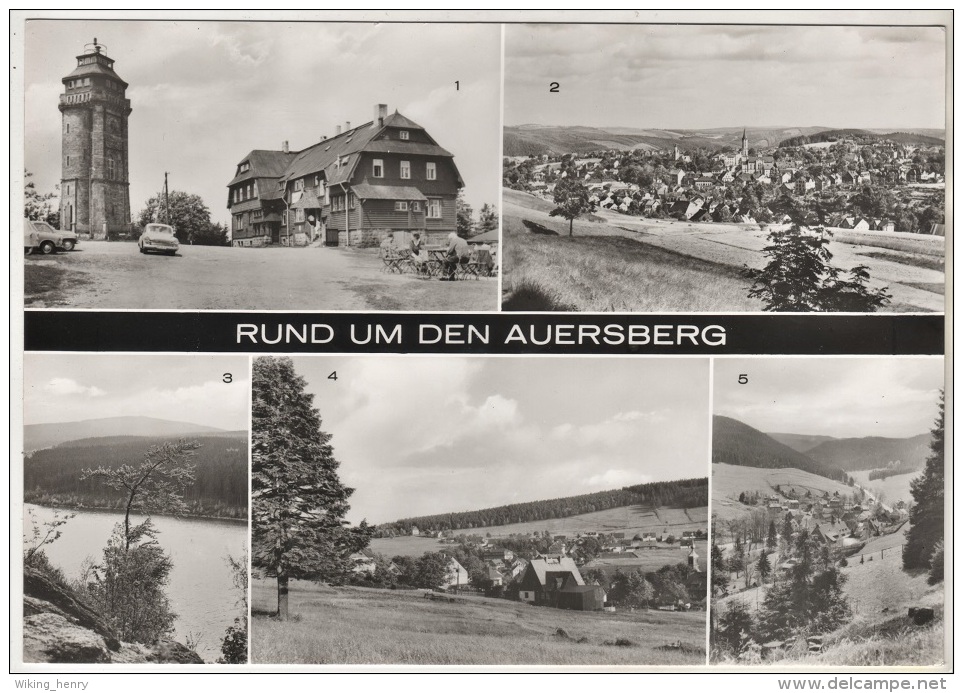 Auersberg - S/w Mehrbildkarte 7   Großbildkarte - Auersberg