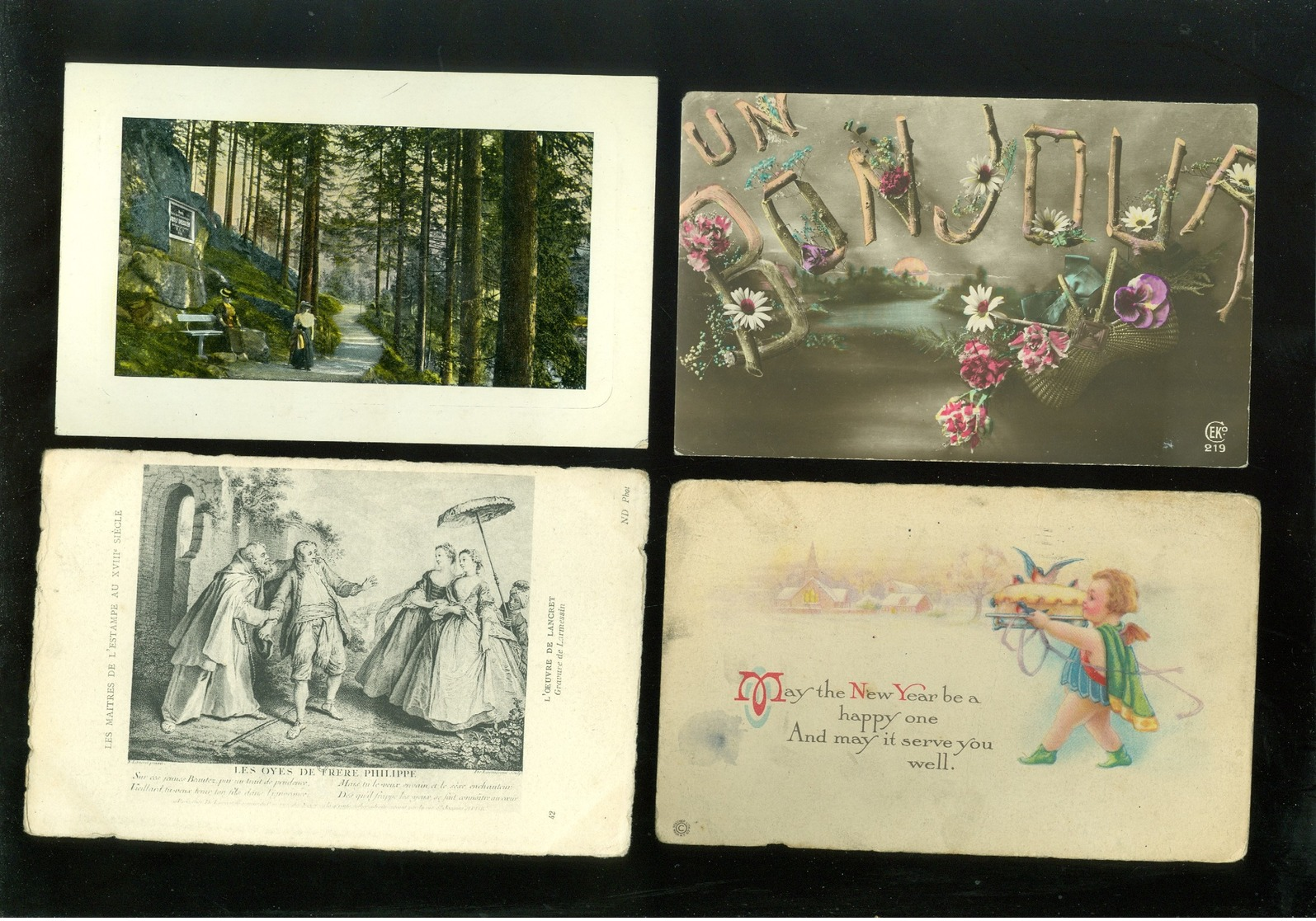 Beau lot de 60 cartes postales de fantaisie   Mooi lot 60 postkaarten van fantasie -  60 scans