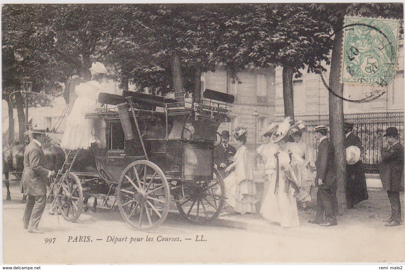 CARTE POSTALE   PARIS   Départ Pour Les Courses - Nahverkehr, Oberirdisch