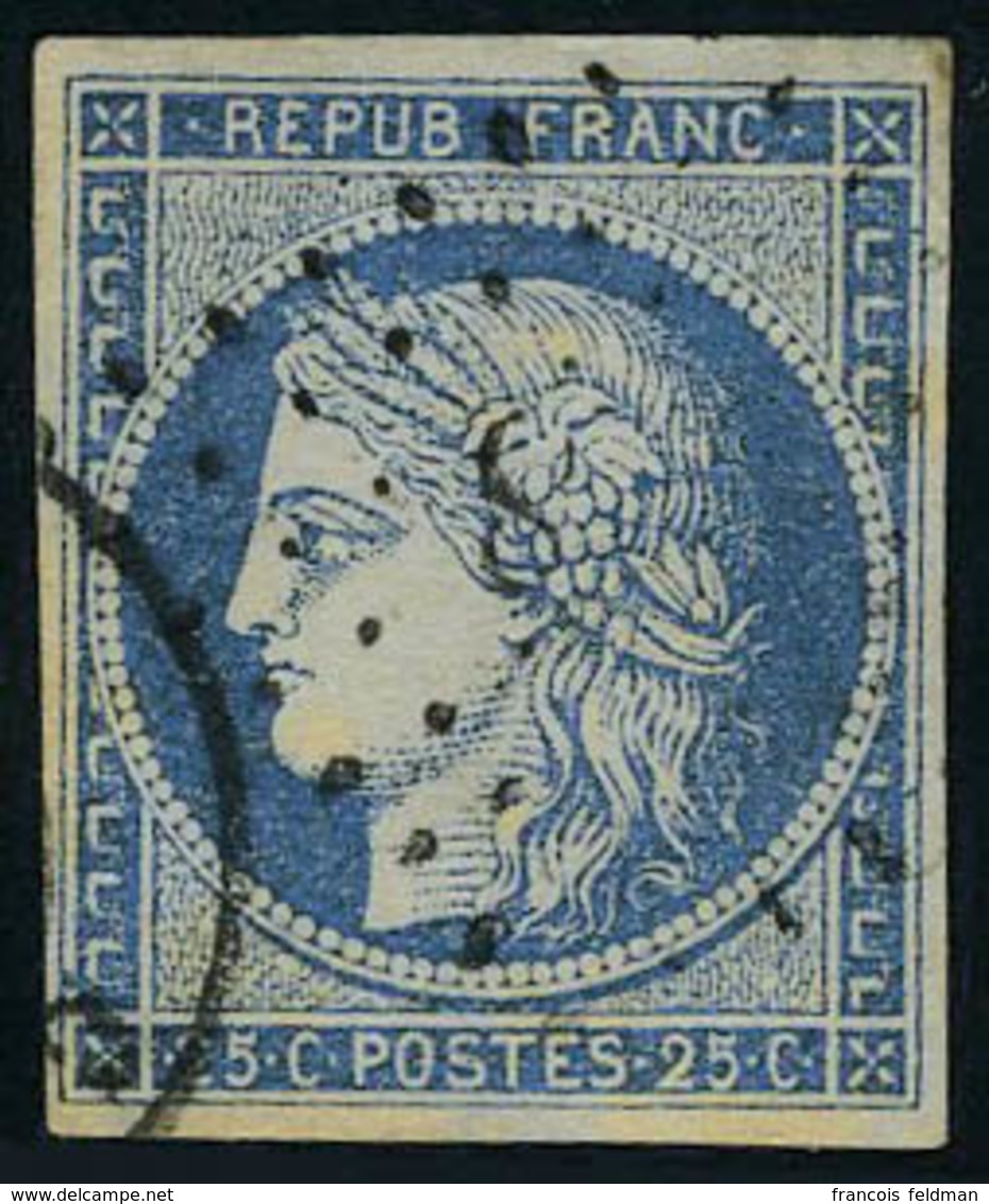 Oblitéré N° 4 + 4a, 25c Bleu Et Bleu Foncé, T.B. - Other & Unclassified