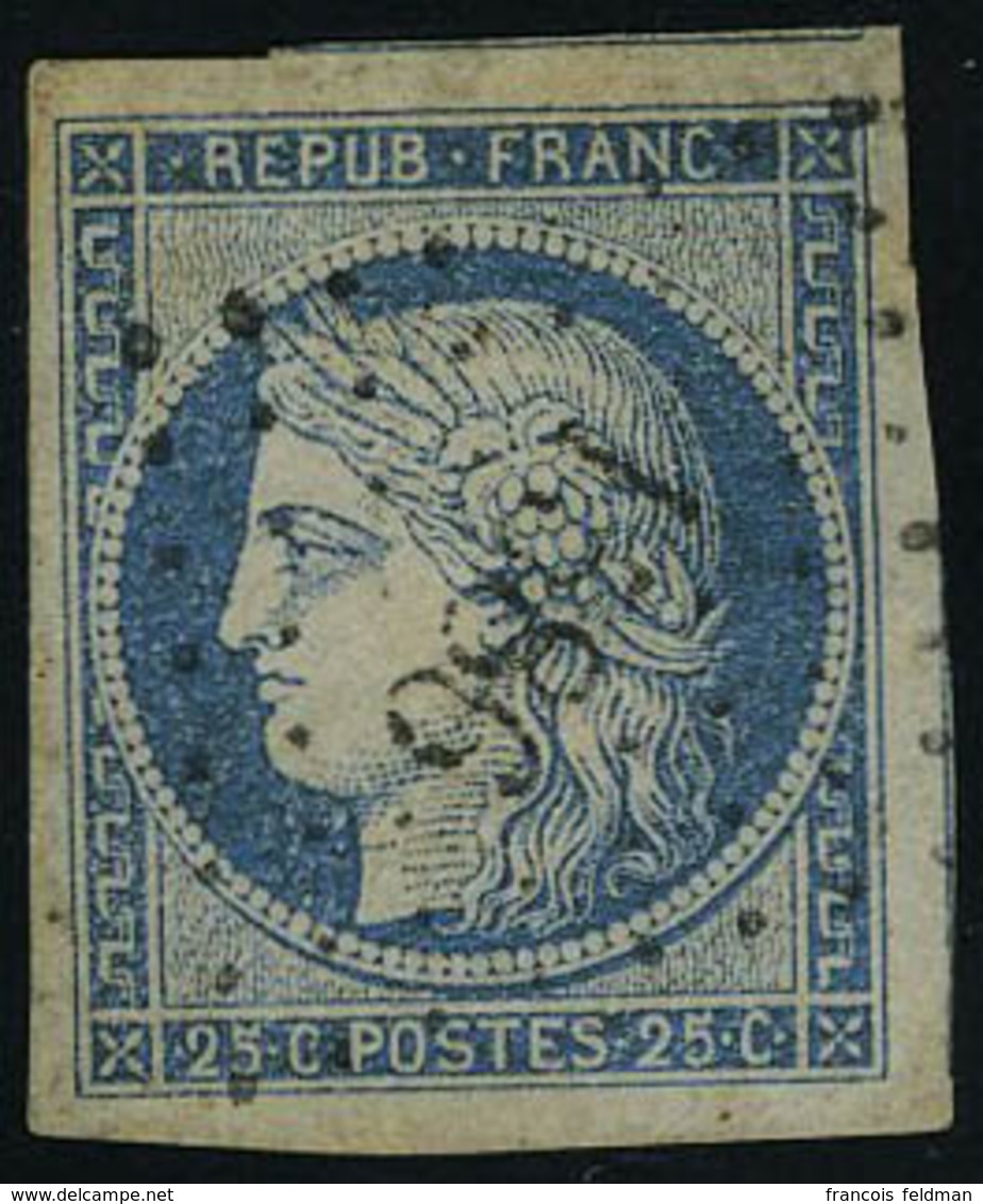 Oblitéré N° 4f, 25c Bleu Clair, Los PC 1586 Léger, TB - Other & Unclassified