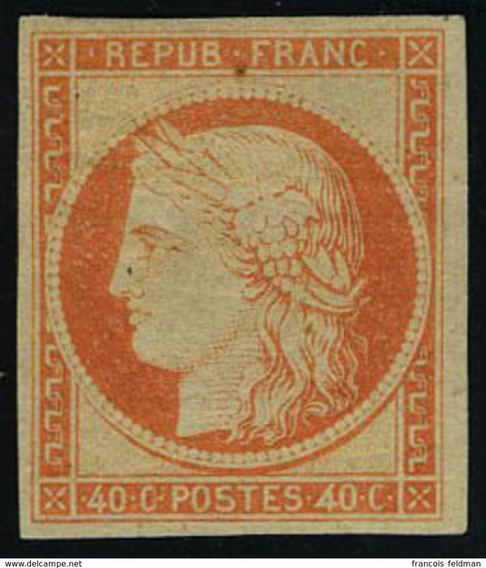 Neuf Avec Charnière N° 5A, 40c Orange Gomme Brunâtre T.B. Signé Calves - Autres & Non Classés