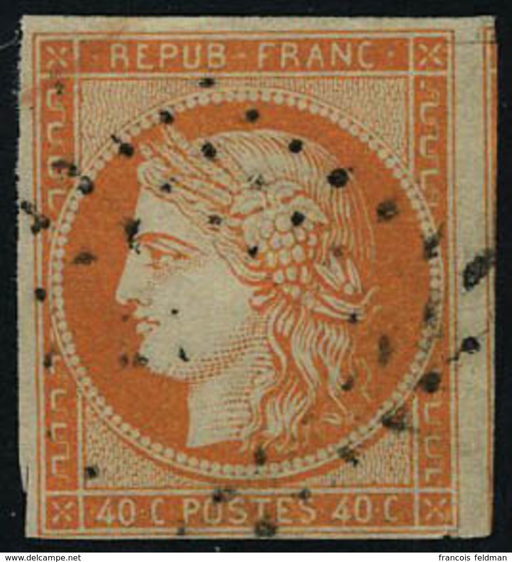 Oblitéré N° 5a, 40c Orange Vif Obl Légère, TB Signé JF Brun - Altri & Non Classificati