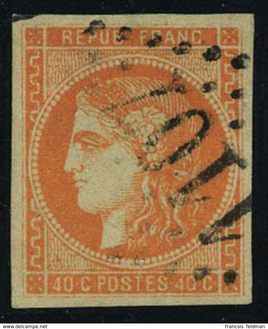 Oblitéré N° 48a, 40c Orange Vif, Très Jolie Nuance T.B. Signé A Brun - Altri & Non Classificati