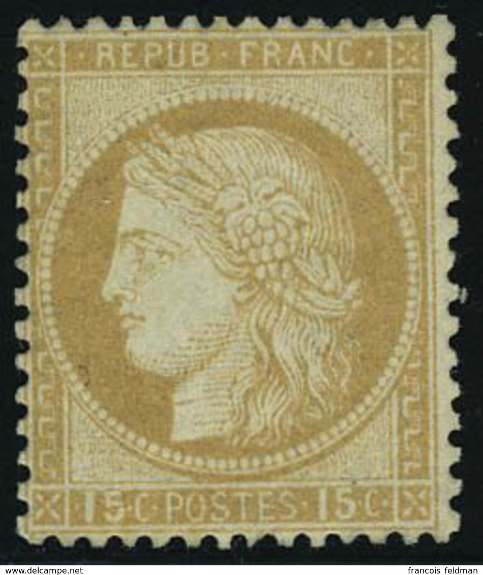 Neuf Avec Charnière N° 55, 15c Bistre, Gros Chiffres 15 T.B. Signé A Brun - Altri & Non Classificati