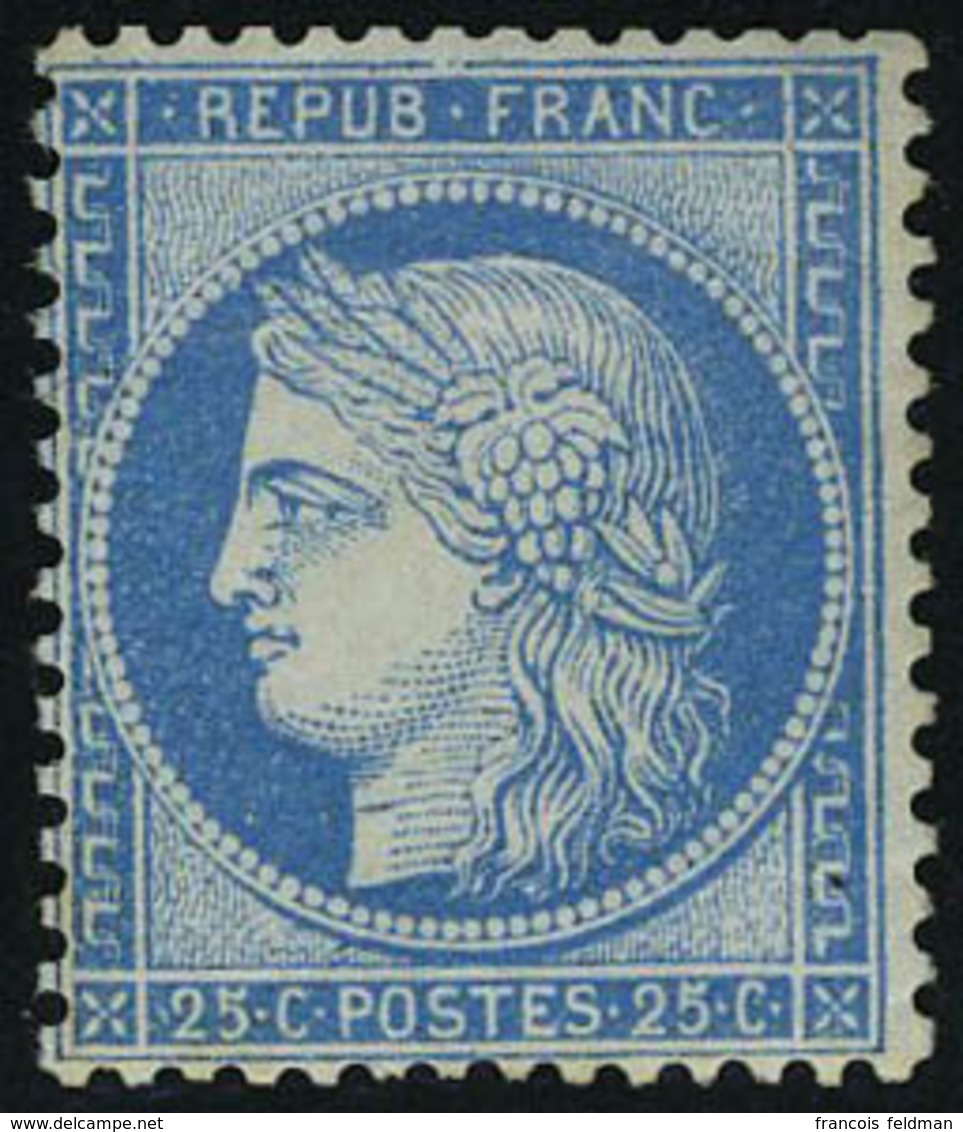 Neuf Avec Charnière N° 60B, 25c Bleu Type II Petite Froissure De Gomme, Signé Calves + Certificat Brun - Altri & Non Classificati